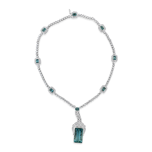 Aquamarine & Diamond Estate Necklace