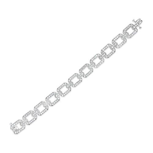 Rectangle Diamond Link Estate Bracelet
