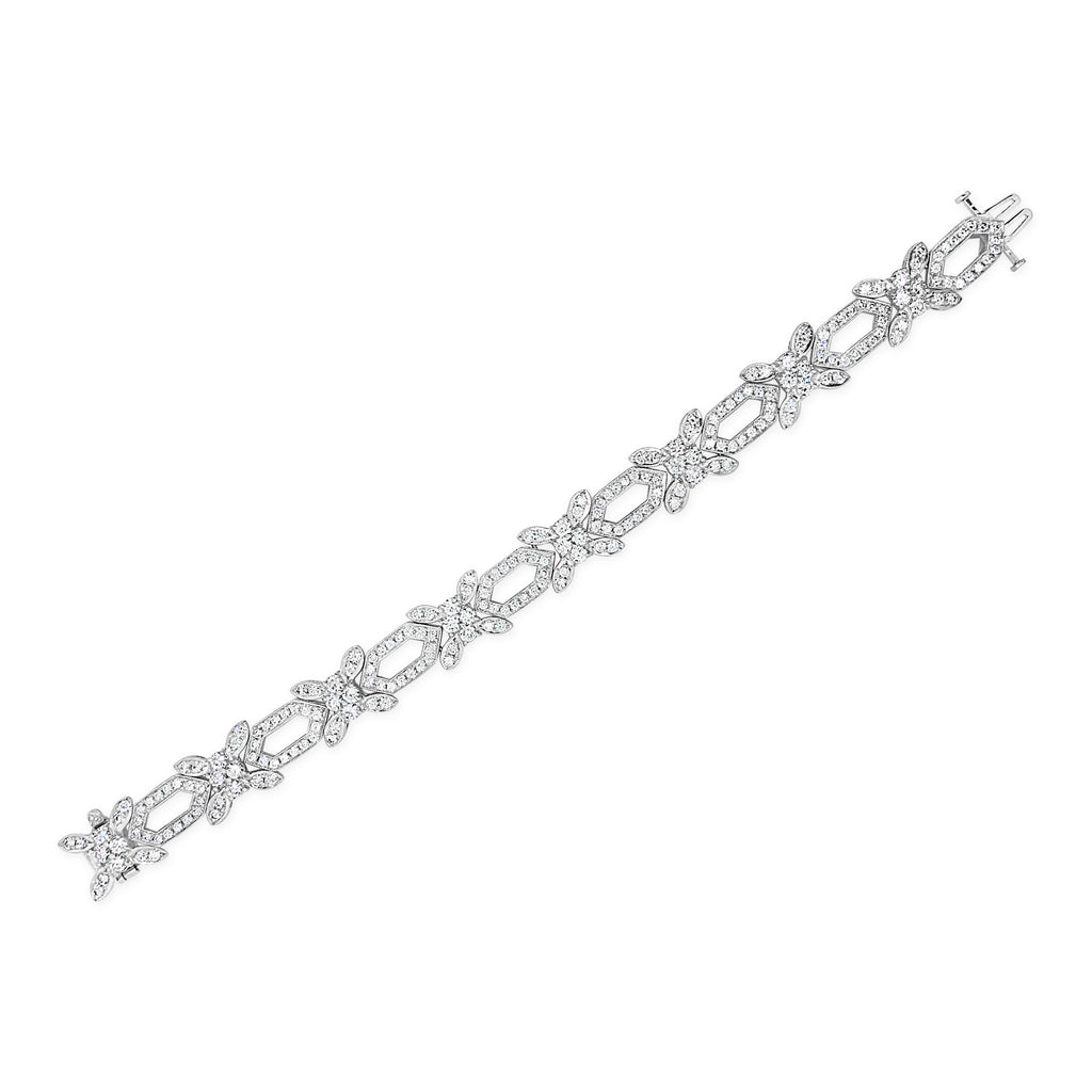 Diamond Floral Motif Estate Bracelet