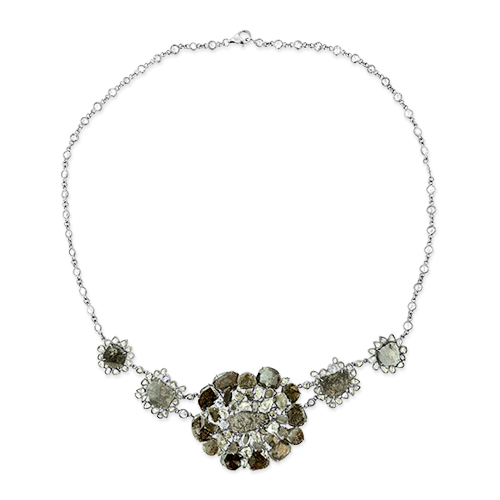 Diamond Slice Flower Necklace