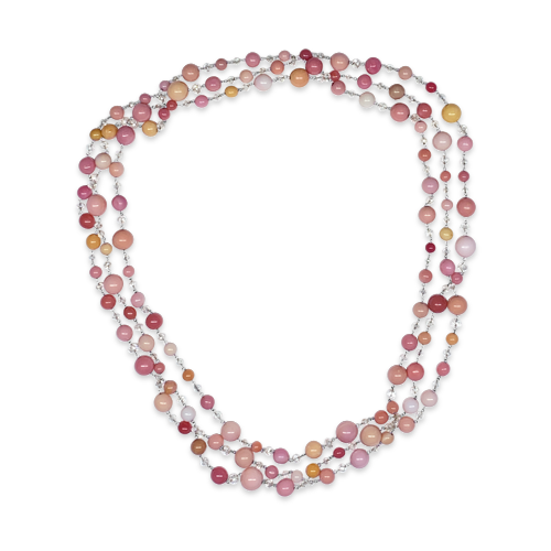 Conch Pearl & Diamond Bead Necklace