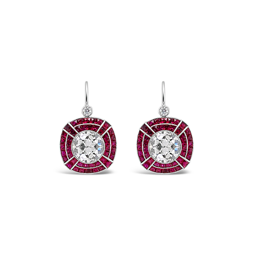Ruby & Diamond Earrings