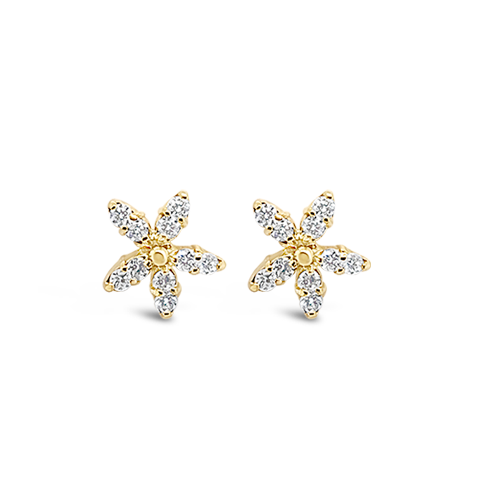 Diamond Flower Earrings