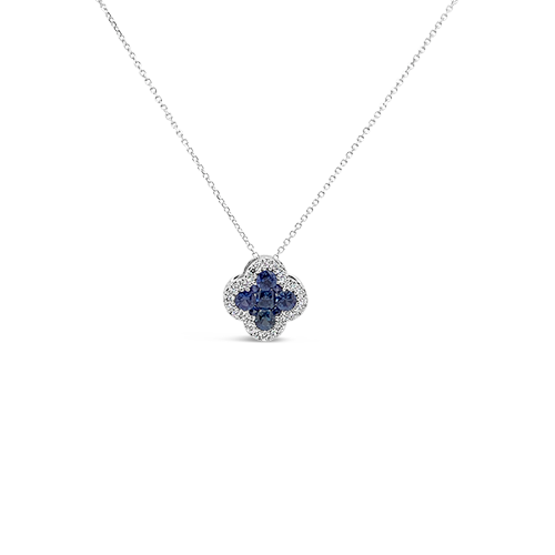 Sapphire & Diamond Clover Pendant