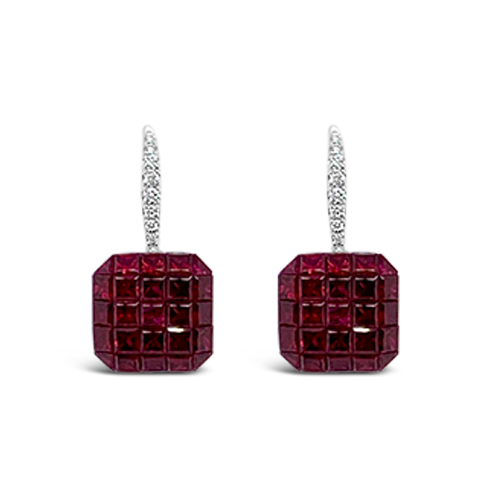 Ruby & Diamond Dangle Earrings