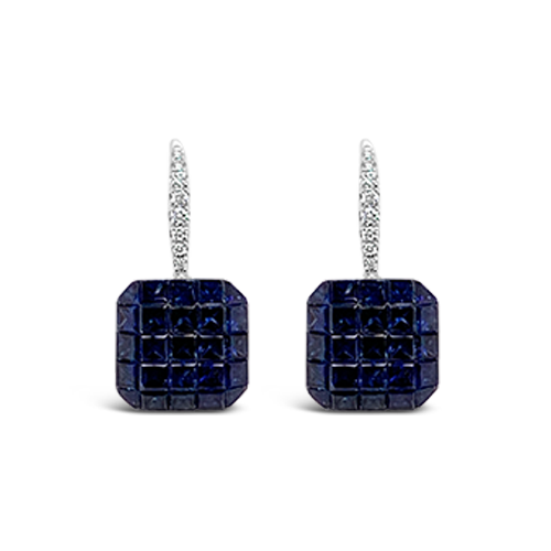 Sapphire & Diamond Dangle Earrings