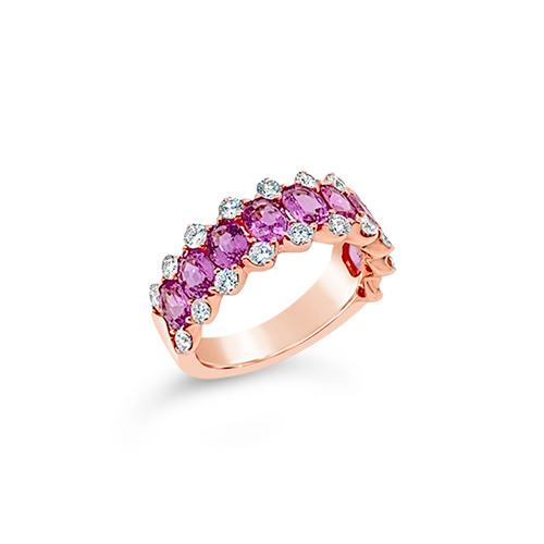 Pink Sapphire & Diamond Ring