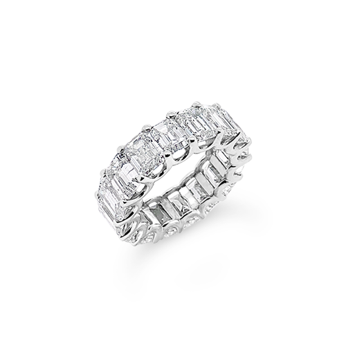 Emerald cut Eternity Band