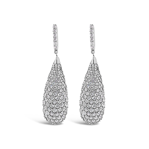 Diamond Teardrop Dangle Earrings