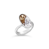 Brown & White Diamond Yin Yang Ring