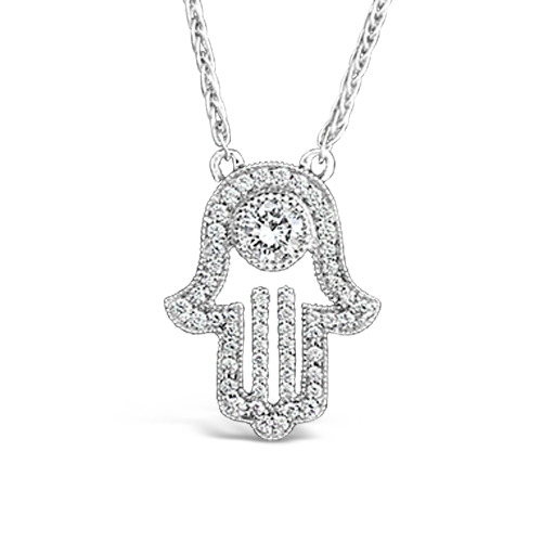 Diamond Hamsa Pendant