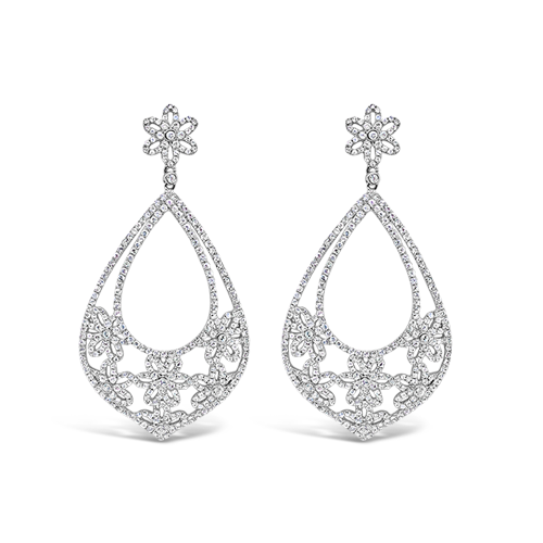 White Sapphire Chandelier Earrings
