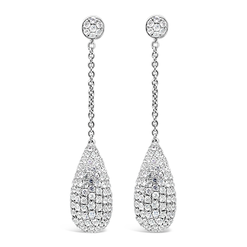 White Sapphire Dangle Earrings