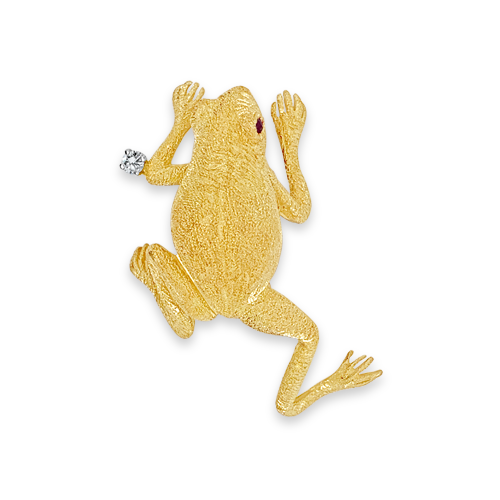 Frog Estate Pin with Diamond