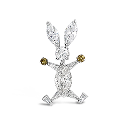 Diamond Bunny Estate Pin