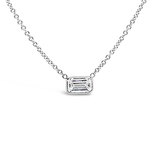 Emerald cut Diamond Pendant
