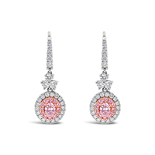 Pink Diamond Dangle Earrings