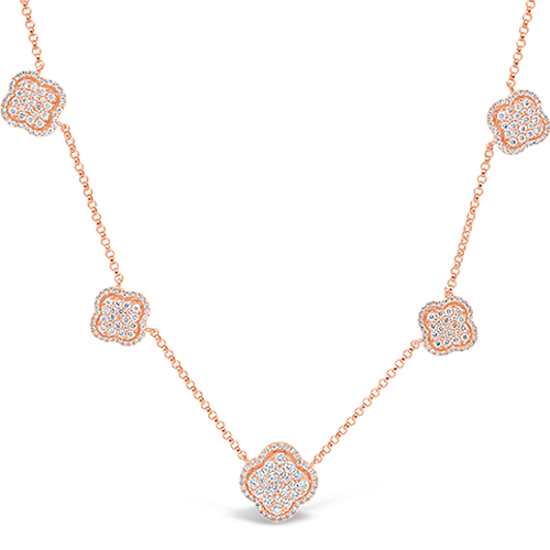 Five Flower Diamond Necklace