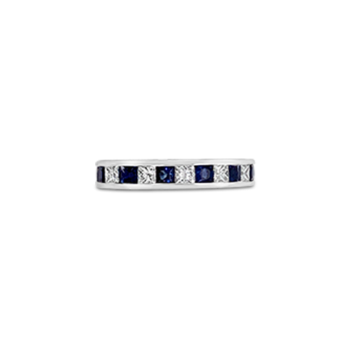 Sapphire & Diamond Eternity Band