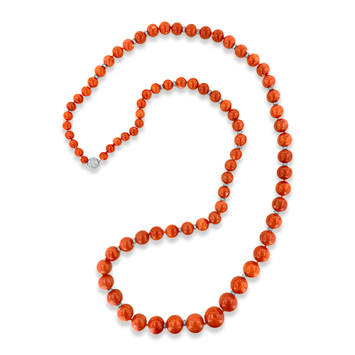 Coral & Diamond Necklace