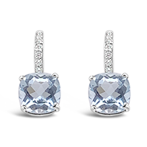 Aquamarine & Diamond Earrings