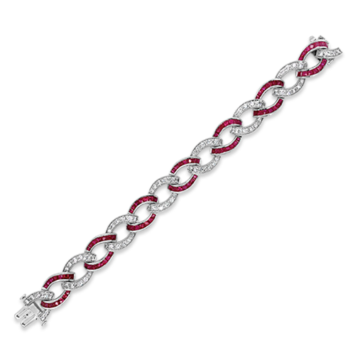 Ruby & Diamond Link Bracelet