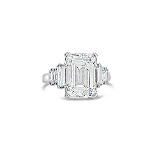 Emerald cut Diamond Engagement Ring