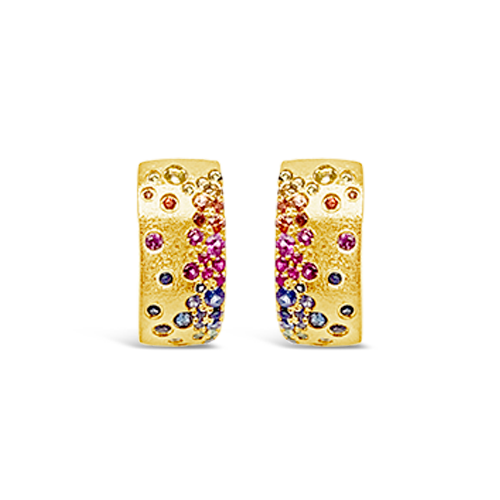 Rainbow Confetti Huggie Hoop Earrings