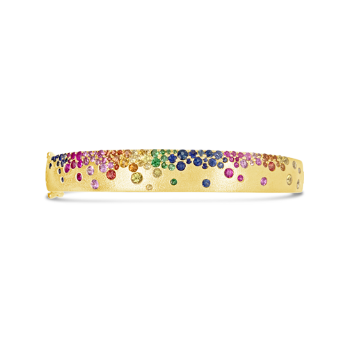 Multi-color Sapphire Bangle Bracelet