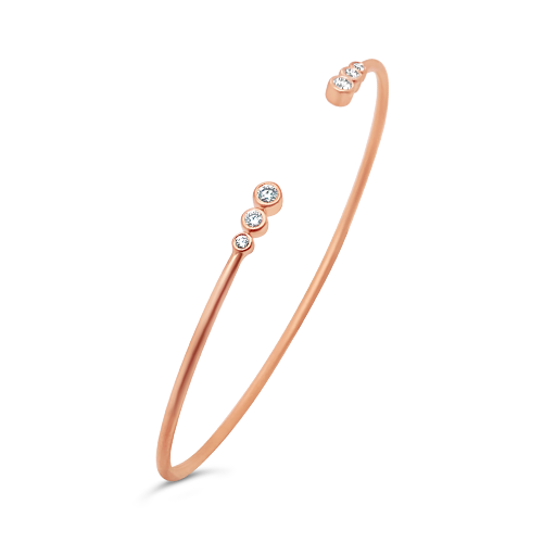 Rose Gold & Diamond Bangle Bracelet