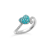 Paraiba & Diamond Heart Ring