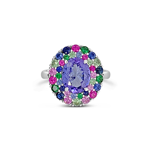 Tanzanite & Multi-color Sapphire Ring