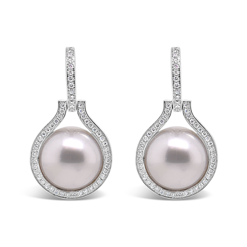 South Sea Pearl & Diamond Earrings