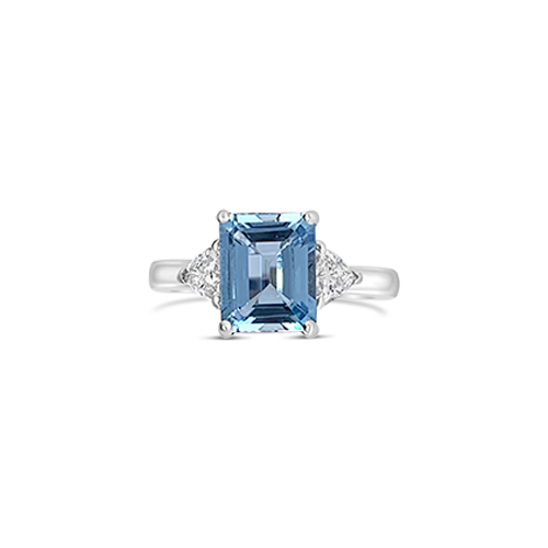 Aquamarine & Diamond Ring