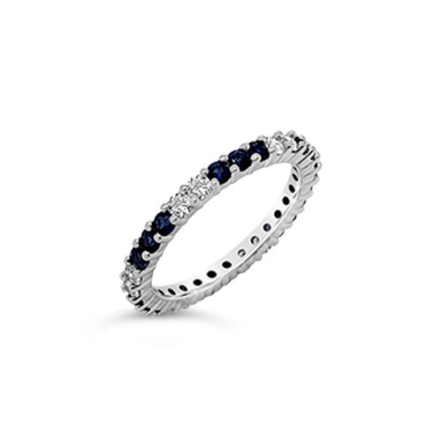 Sapphire & Diamond Band Ring
