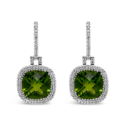 Peridot & Diamond Dangle Earrings