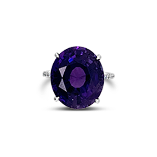 Purple Sapphire & Diamond Ring