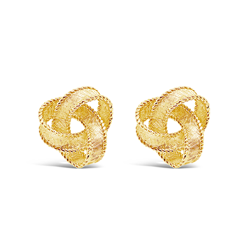 Intertwined Gold Ribbon Estate Earrings