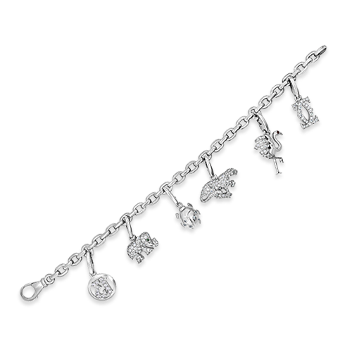 Diamond Cartier Estate Charm Bracelet