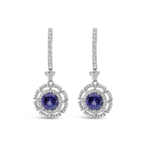 Tanzanite & Diamond Dangle Earrings