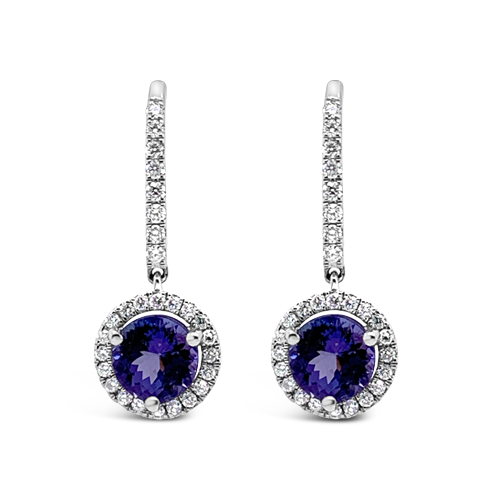 Tanzanite & Diamond Dangle Earrings