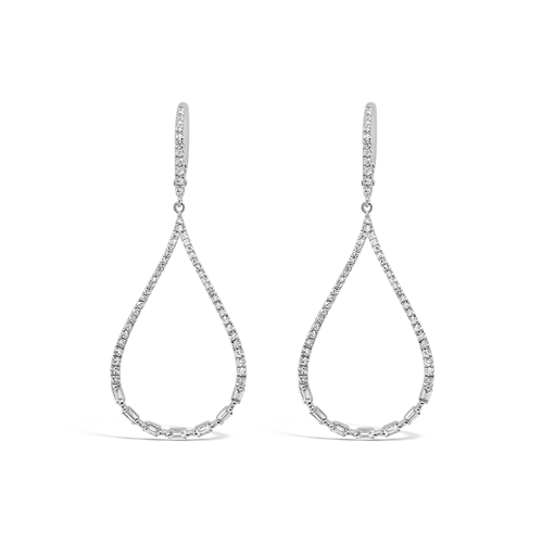 Diamond Teardrop Dangle Earrings