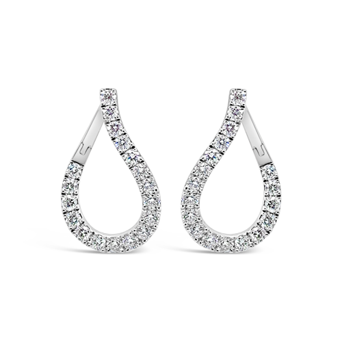 Diamond Teardrop Shaped Earrings