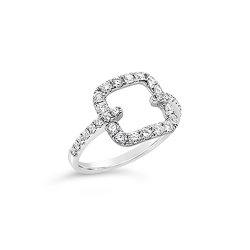 Diamond Open Square Ring