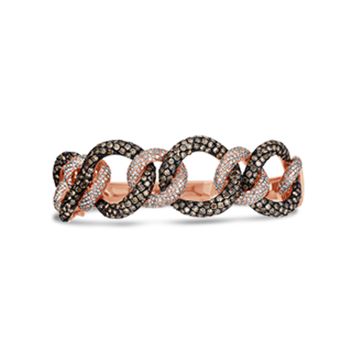 Brown & White Diamond Bangle Bracelet