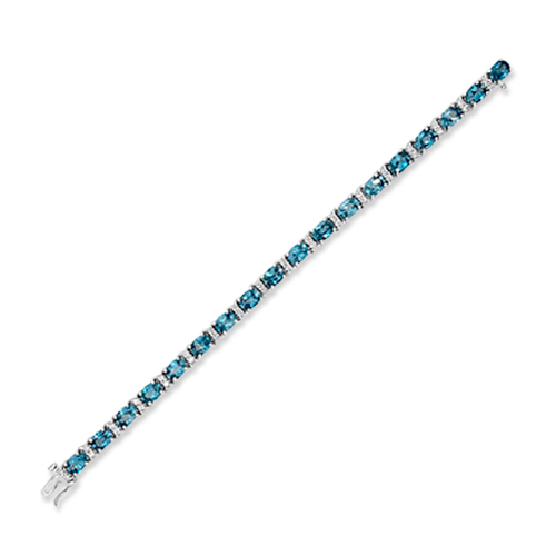 Blue Zircon & Diamond Bracelet