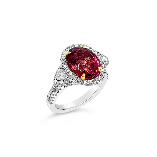 Pink Sapphire & Diamond Ring