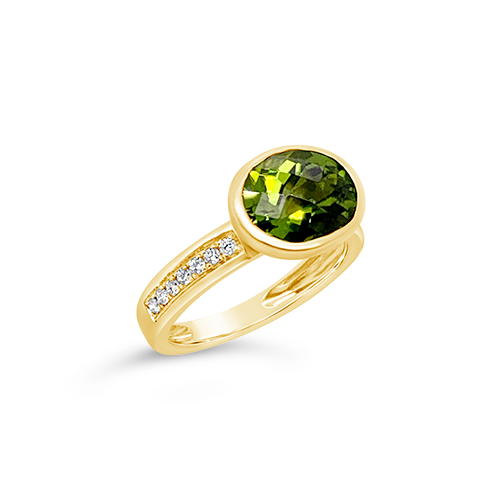 Peridot & Diamond Ring