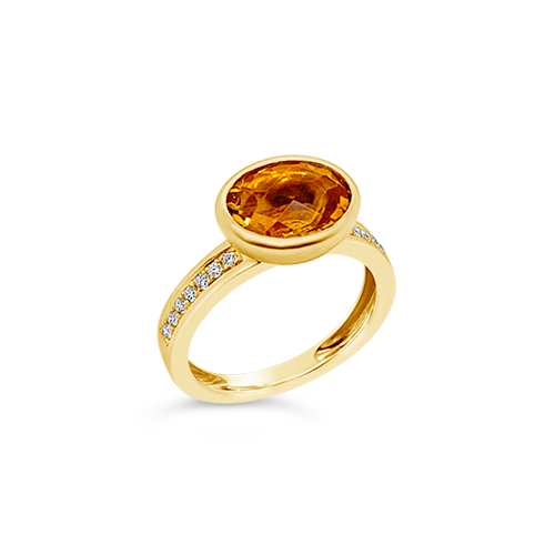 Citrine & Diamond Ring