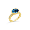 Blue Topaz & Diamond Ring